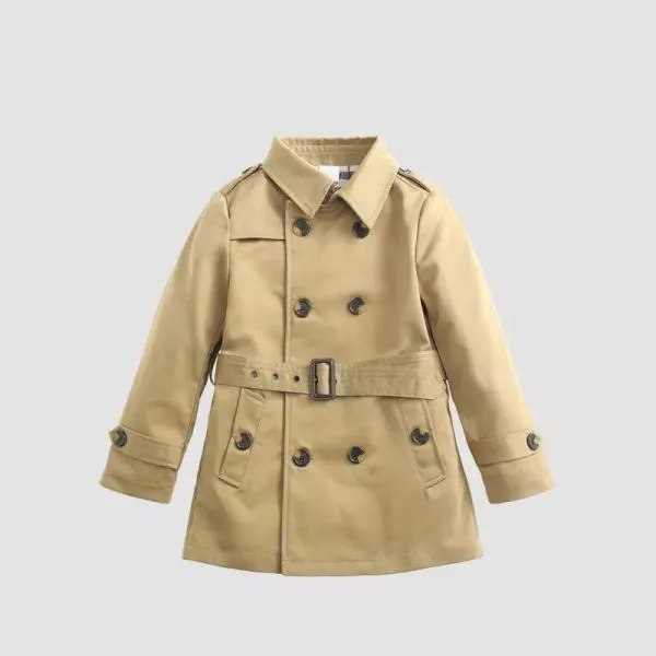 Manteau trench pour enfant avec capuche et poches
