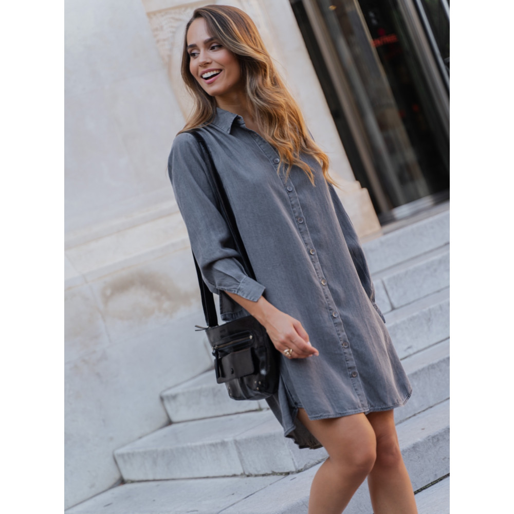 Orfeo Hope robe chemise Tencel gris