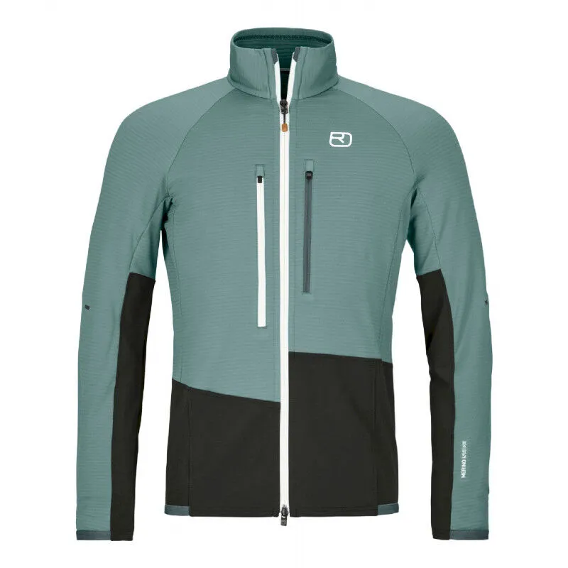 Ortovox Fleece Rib Jacket - Polaire en laine mérinos homme | Hardloop