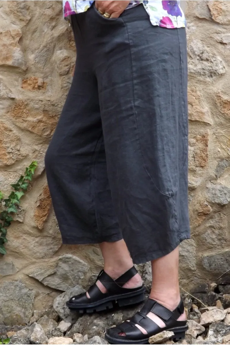 Pantalon en lin gris anthracite