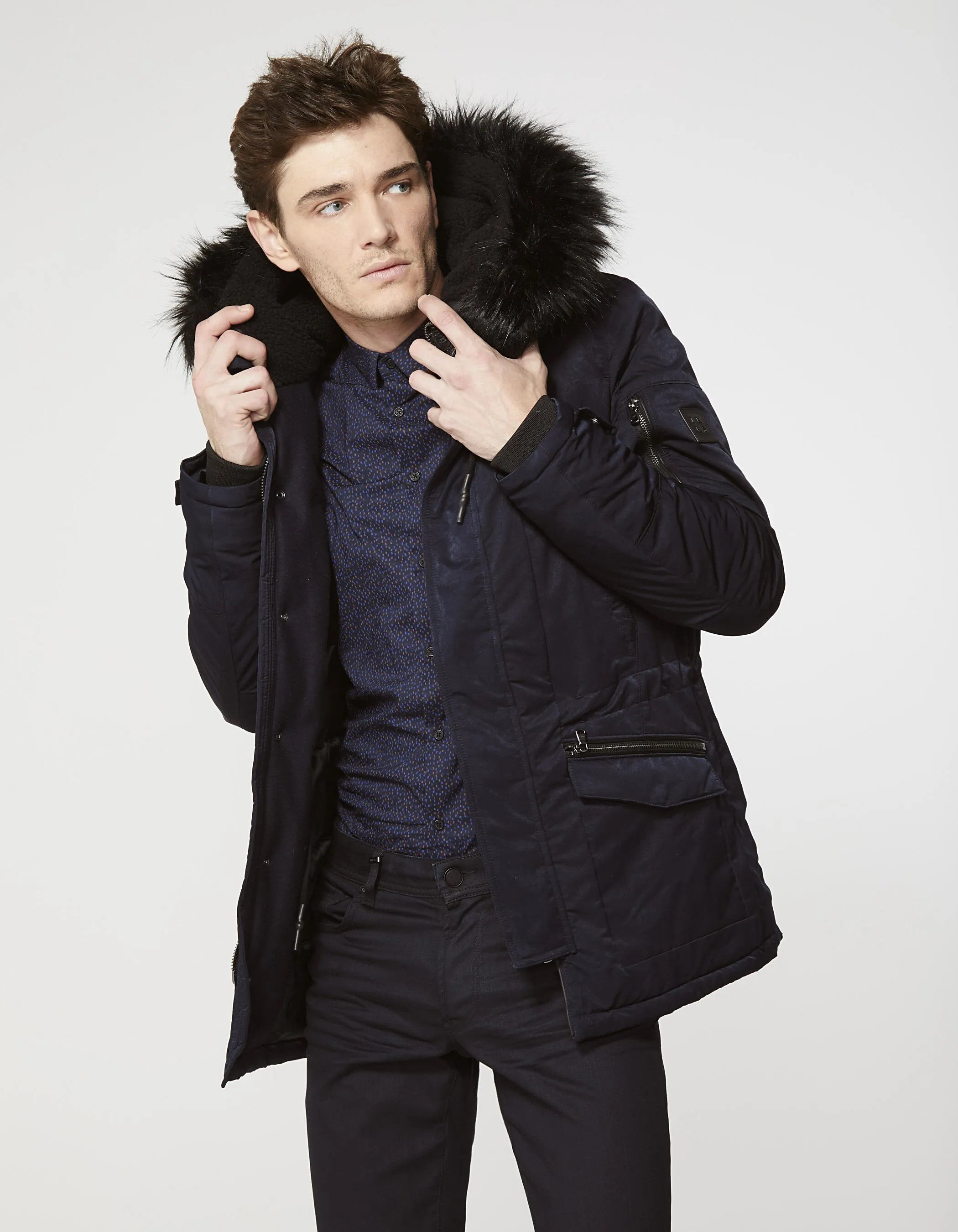 Parka bleu marine homme