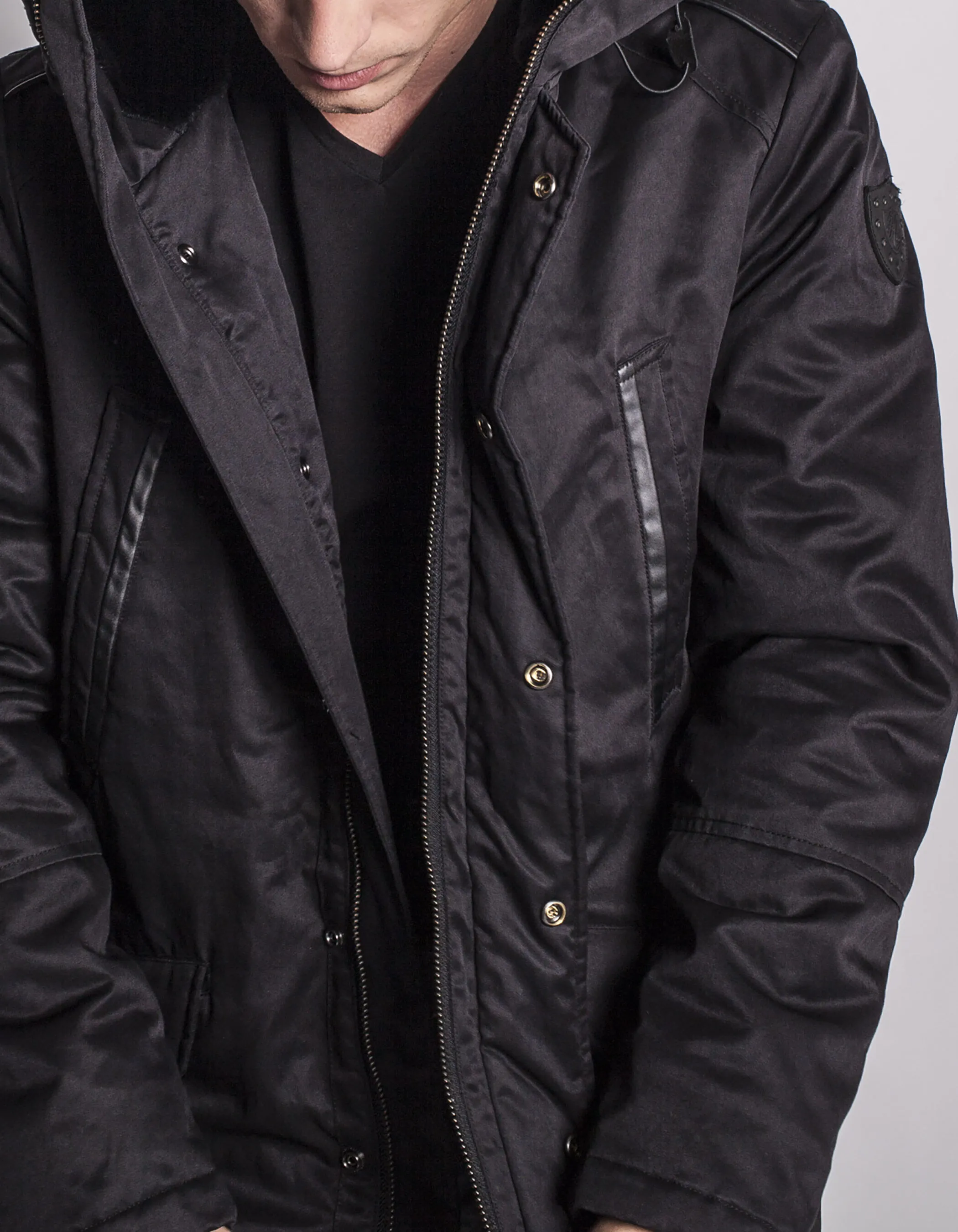 Parka noire homme