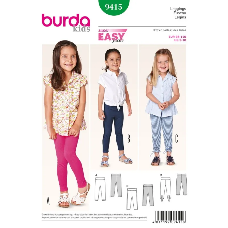 Patron Leggings Burda n°9415