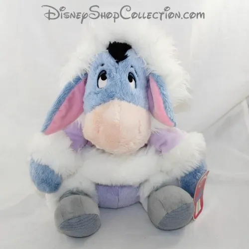 Peluche Bourriquet DISNEY STORE hiver manteau violet 29 cm