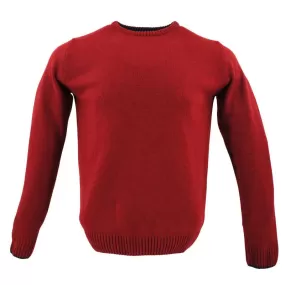 pull 80% laine col ras du cou GUY DE BERAC rouge R1385