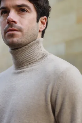 Pull col roulé en cachemire - Beige