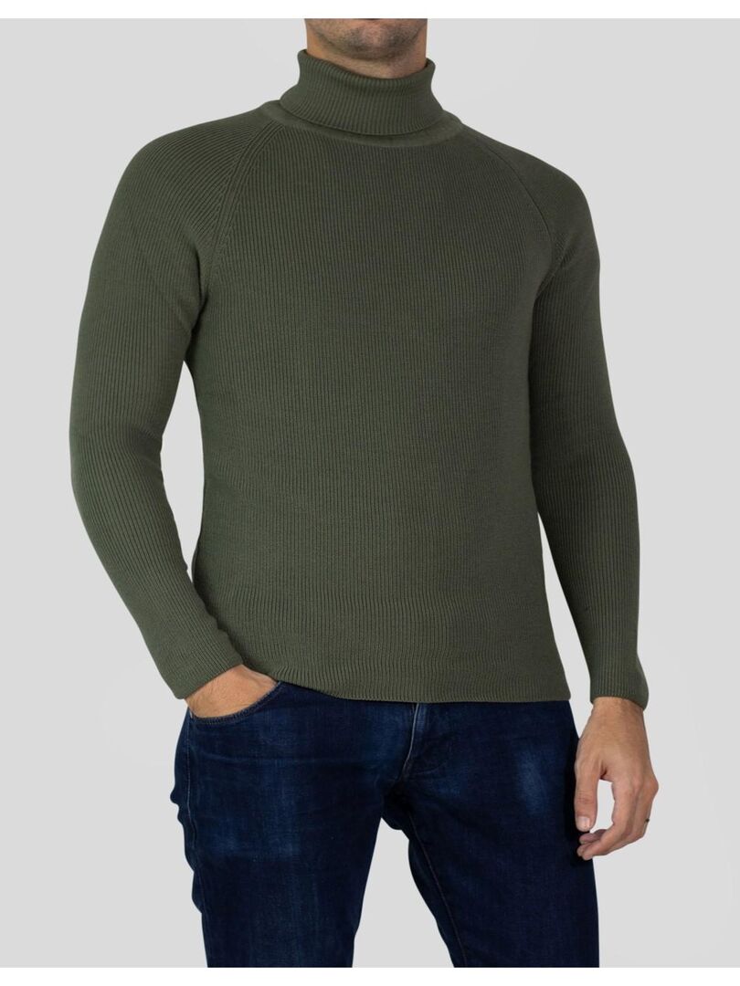 Pull col roulé Kebello - Vert