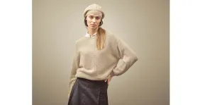Pull col V femme "390" - chanvre et coton bio