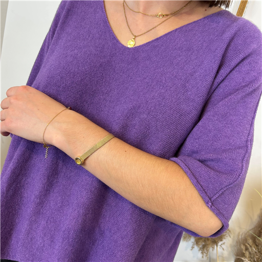 Pull Croptop Loose Violet - Bleu Clair