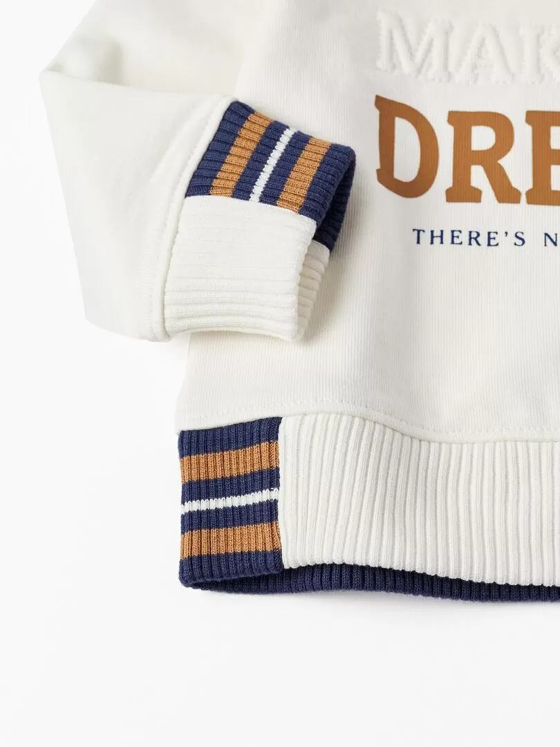 Pull en coton pour bébé garçon 'Books and Dream'   LITERATURE CLUB - Blanc