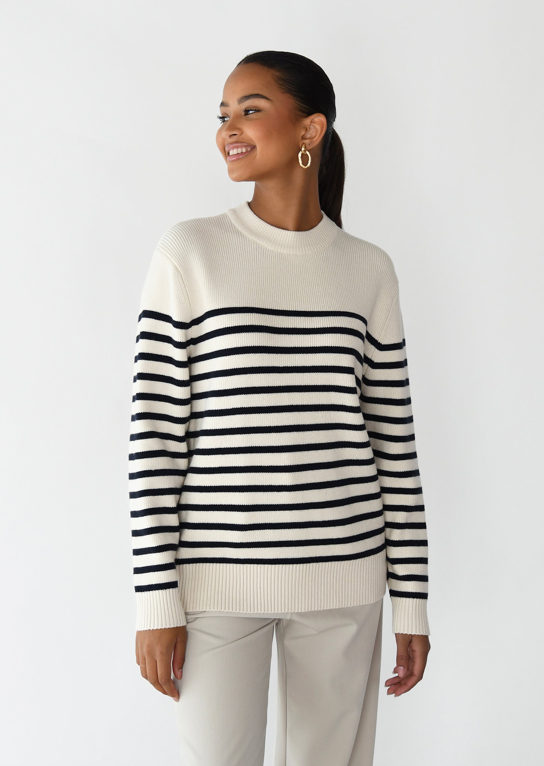 Pull en maille à rayures