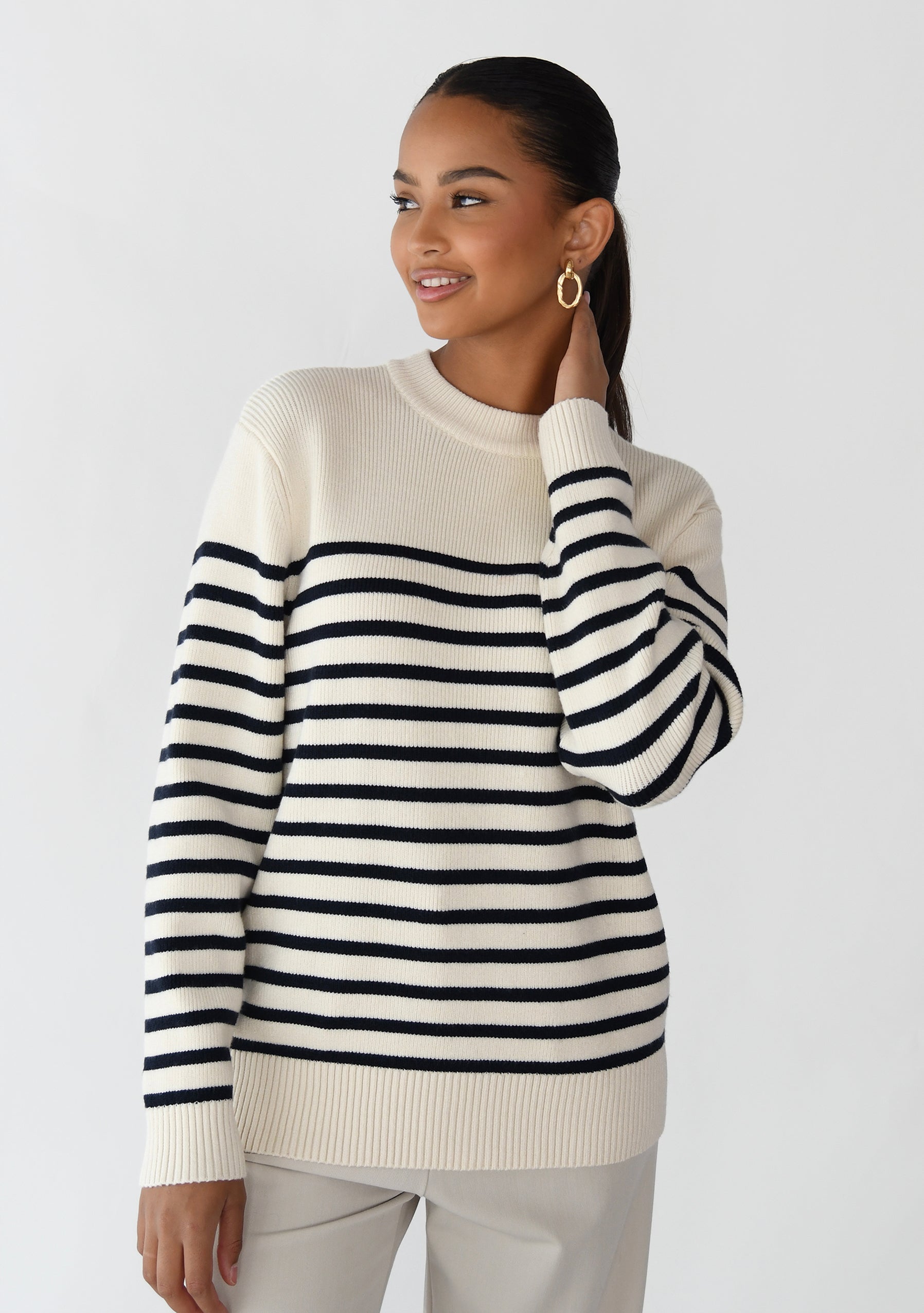 Pull en maille à rayures