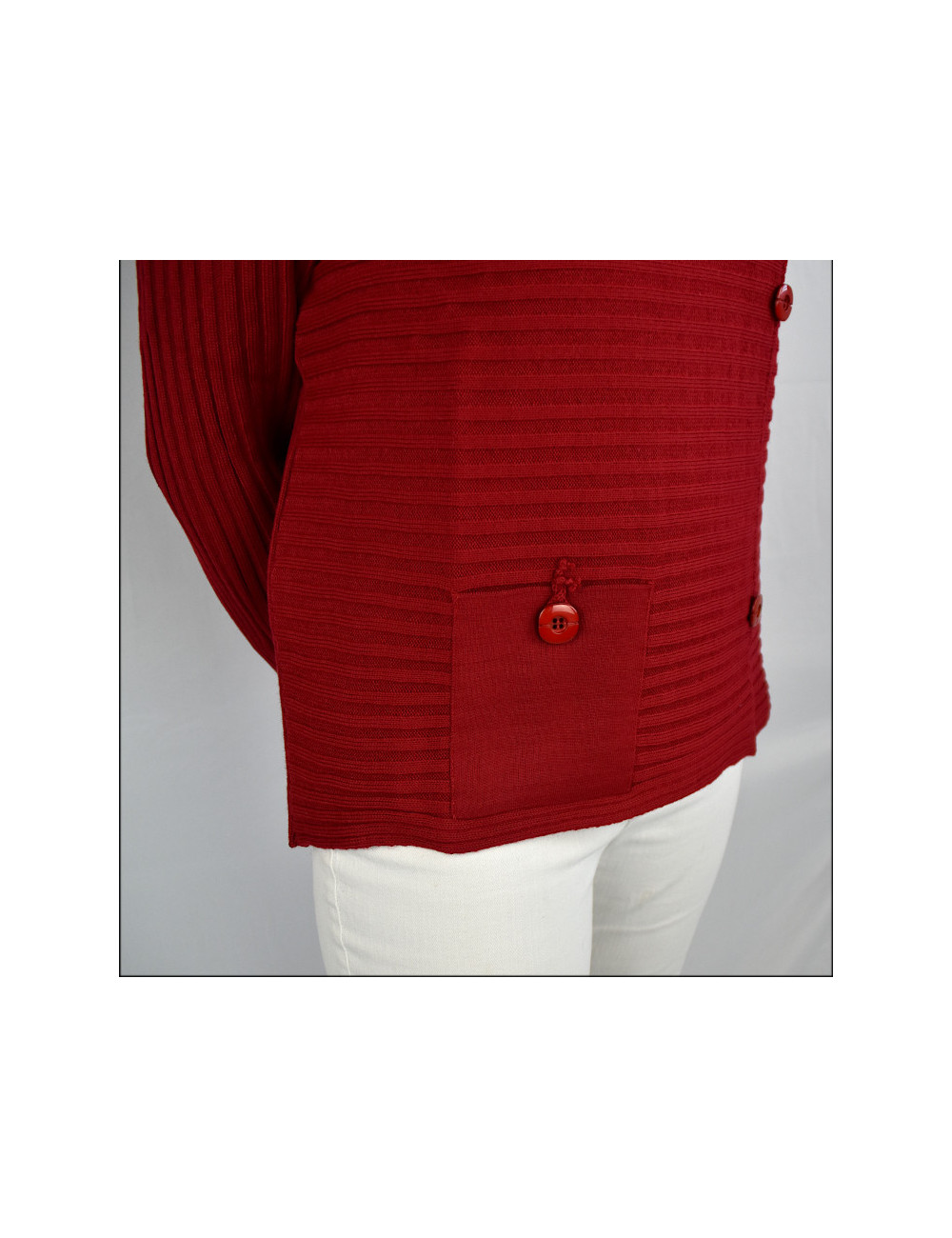 Pull  fantaisie uni Rouge Carmin