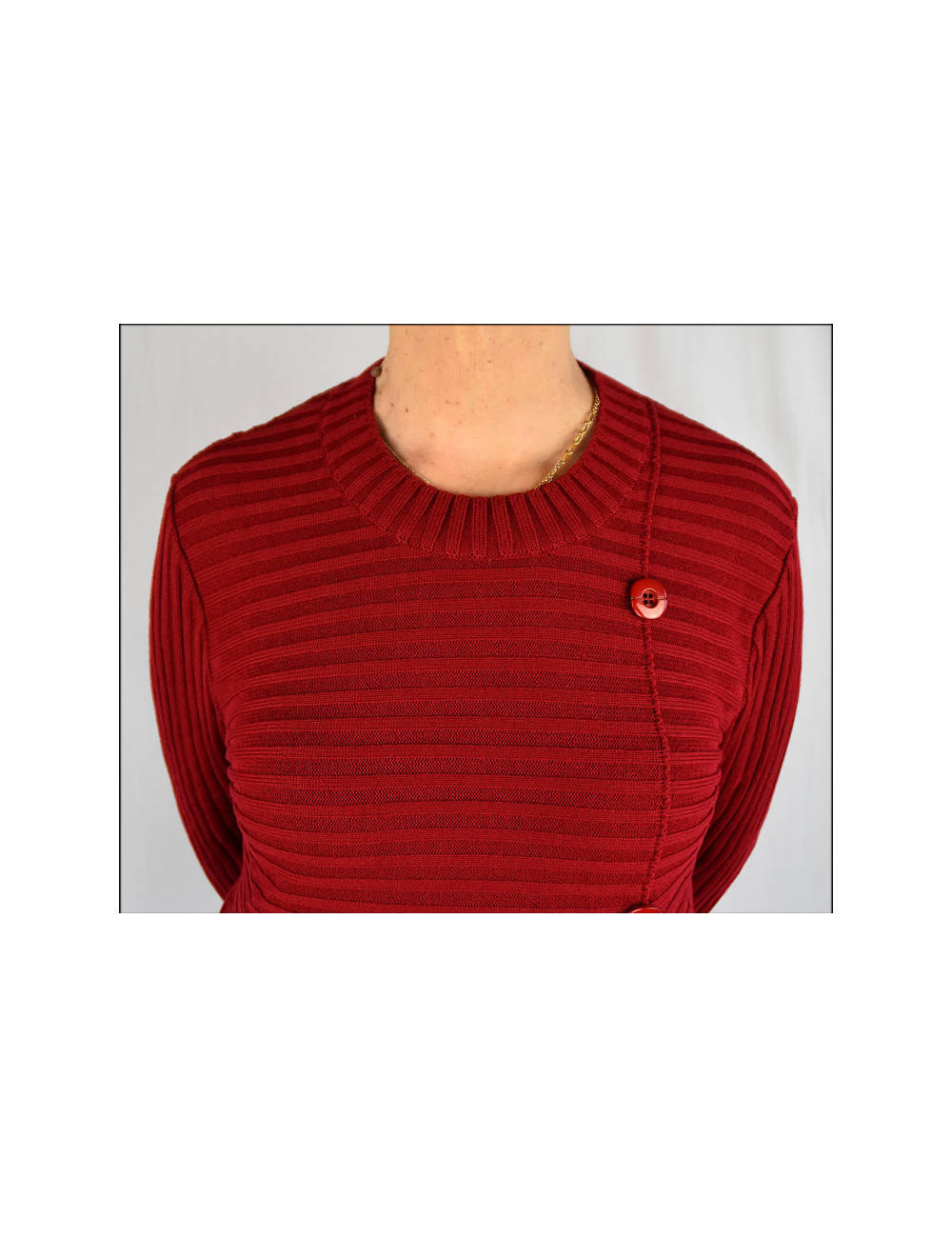 Pull  fantaisie uni Rouge Carmin