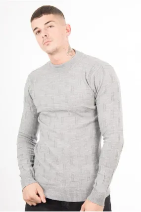 Pull fin en maille gris