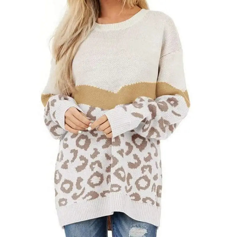 Pull Léopard Long Beige