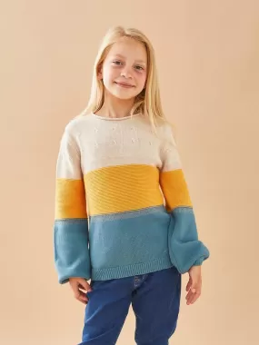 Pull Tricot, Tricolore - Jaune