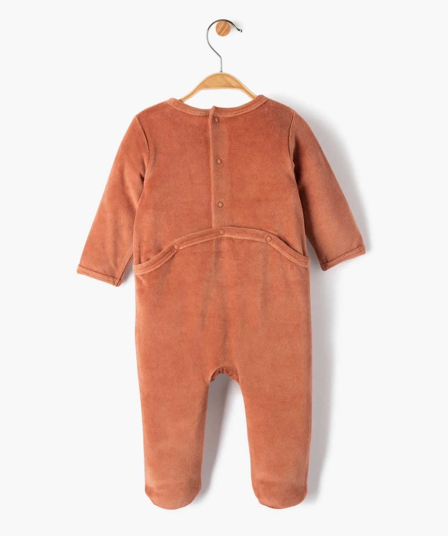 pyjama bebe fille en velours a message rose pyjamas velours