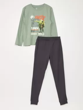 Pyjama long - 'Jurassic Park' - 2 pièces - Vert/gris