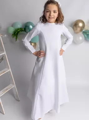 Robe aube communion manches longues Lilas - collection Création