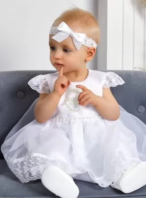 Robe Baptême + bandeau collection 