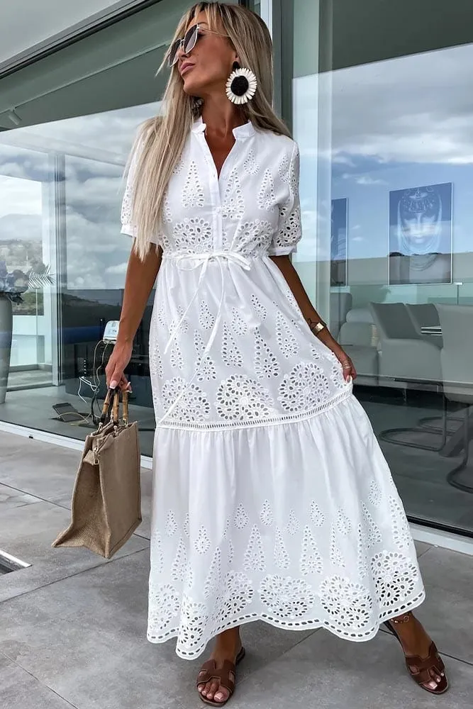Robe Chemise Longue Broderie Anglaise