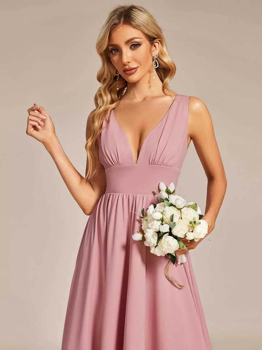 Robe Demoiselle d'honneur élégante Taille Empire Sans Manches