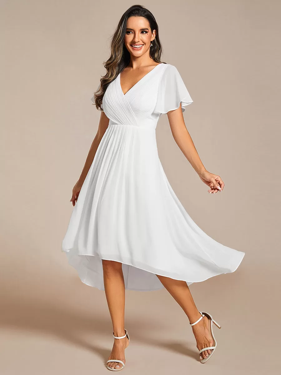 Robe d'invité de mariage chic à col en V