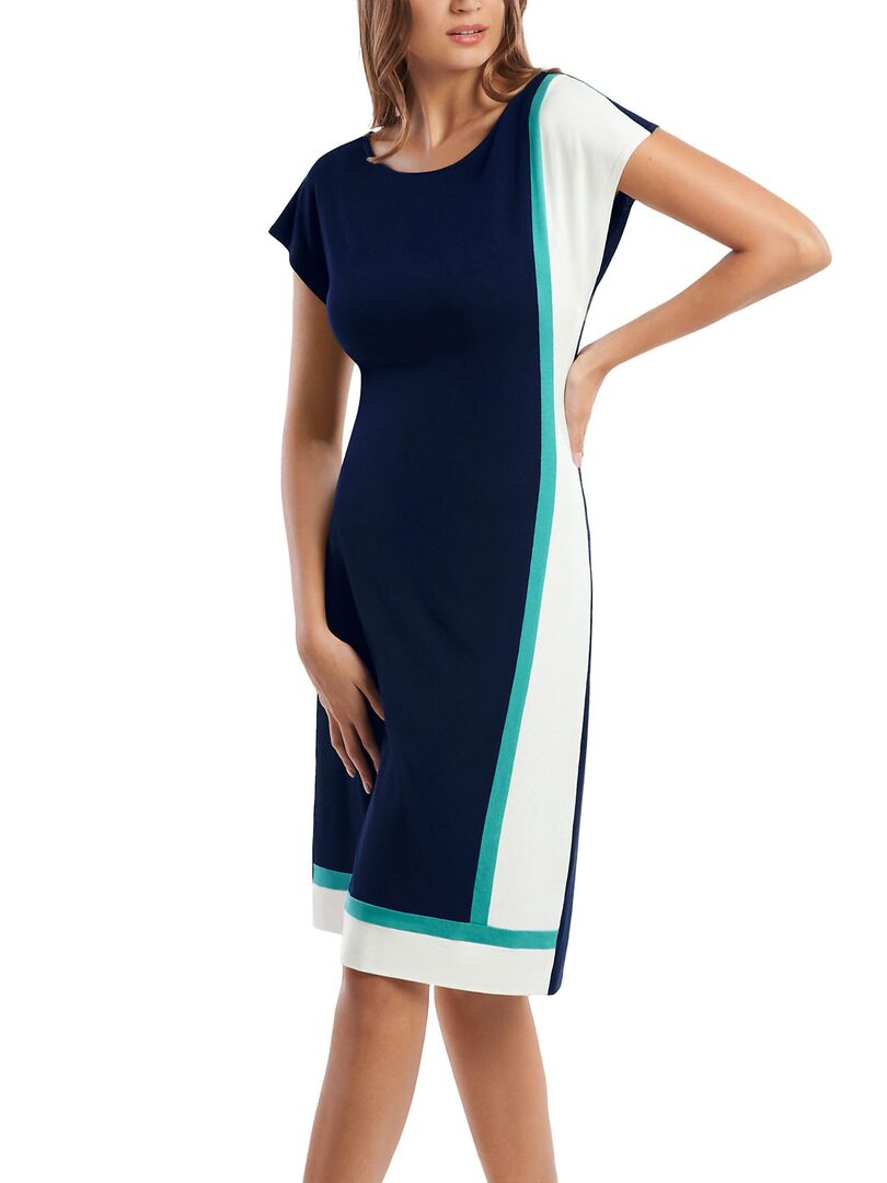 Robe estivale manches courtes Saint Tropez - Bleu