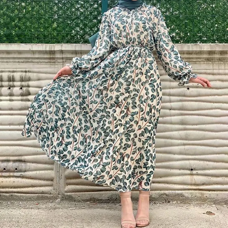 Robe Orientale Fleurie Longue