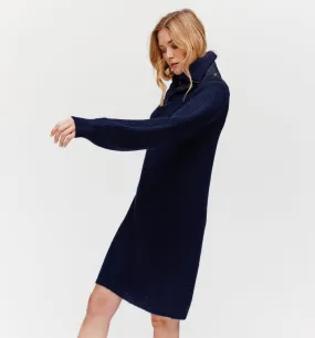 Robe-pull col camionneur - Bleu foncé