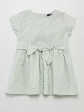 Robe à motifs avec ceinture à nouer - Vert