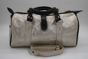 Sac de voyage en Cuir naturel - argenté - petit format 