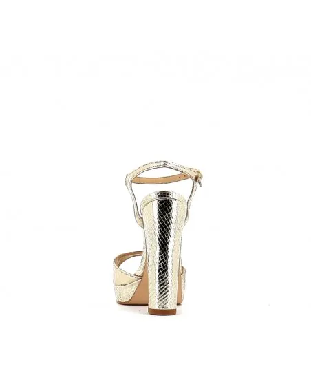 SANDALE AUDREY PLATINE EFFET SERPENT