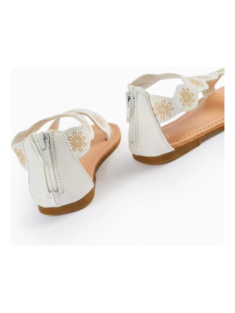 Sandale à motif floral pour bébé fille  CÉRÉMONIE - Blanc