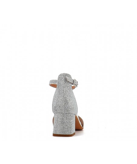 SANDALES VERA60 TISSU ARGENT