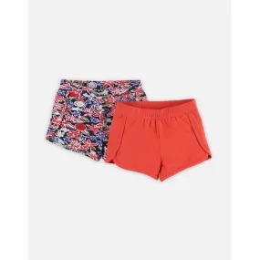 Set de 2 shorts en coton BIO rouge - Noukies