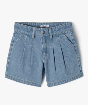 short en jean ample en coton fille bleu shorts