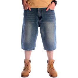 Shorts en Jean Homme Coupe Large - Bleu