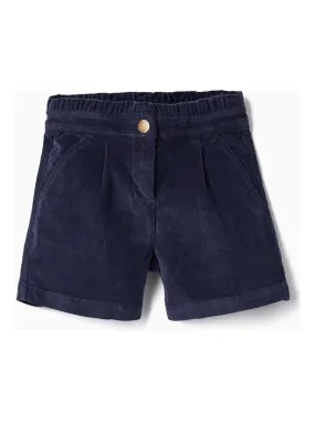 Shorts en velours côtelé pour fille   LITERATURE CLUB - Bleu foncé