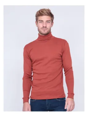 Sous-pull pur coton WAREN - Rouge brique