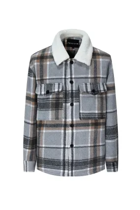 Surchemise flannel à col mouton