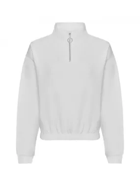 Sweat court col zippé femme