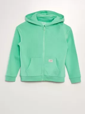 Sweat zippé à capuche - Vert pomme