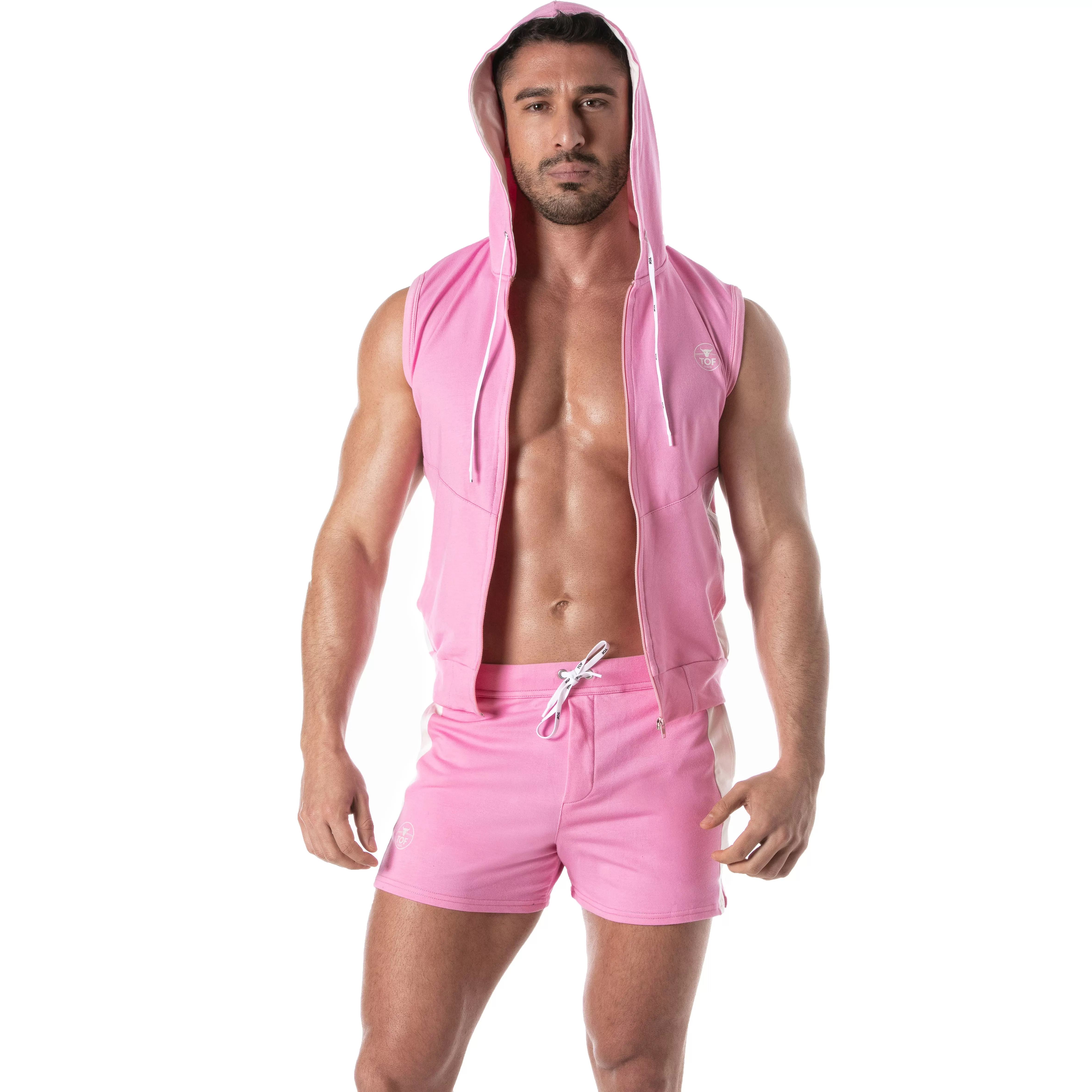 Sweat à capuche zippé sans manches Tof Paris - Rose - TOF Paris : v...