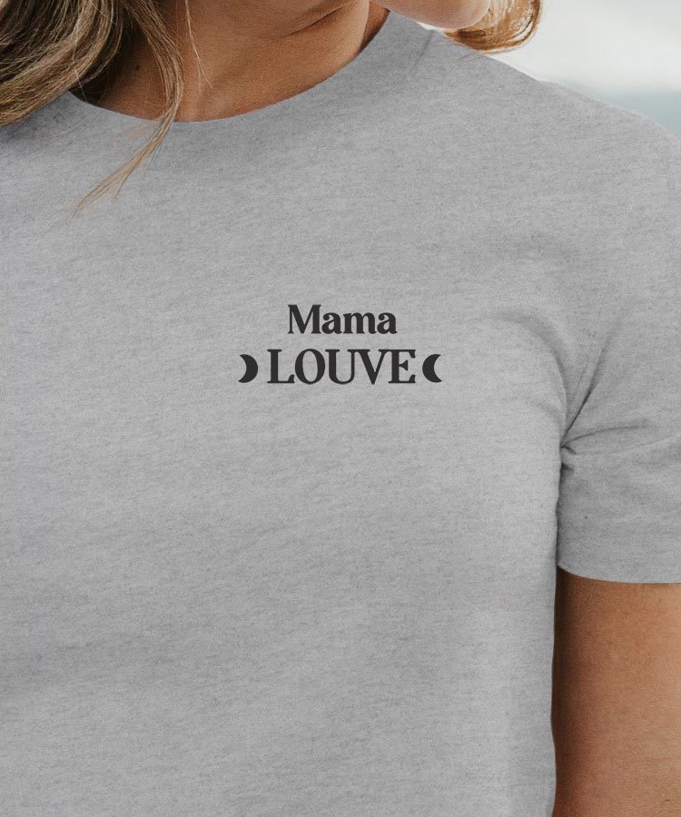 T-Shirt Mama Louve lune coeur Pour femme