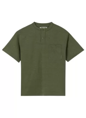 T-shirt Mayoral Structure Rayures Vert Pour Garçon