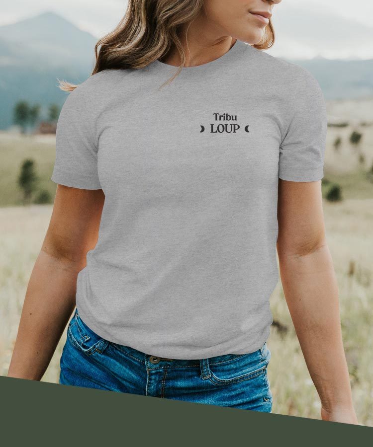 T-Shirt Tribu Loup lune coeur Pour femme