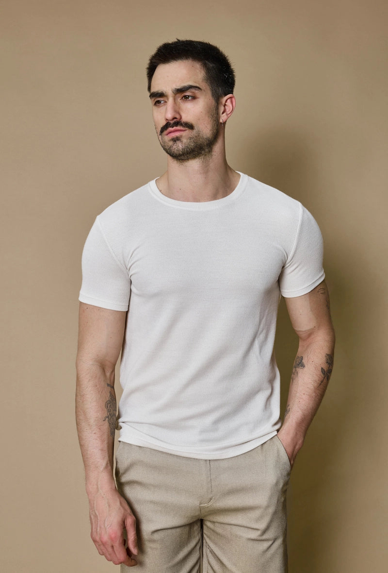 T-shirt uni en maille