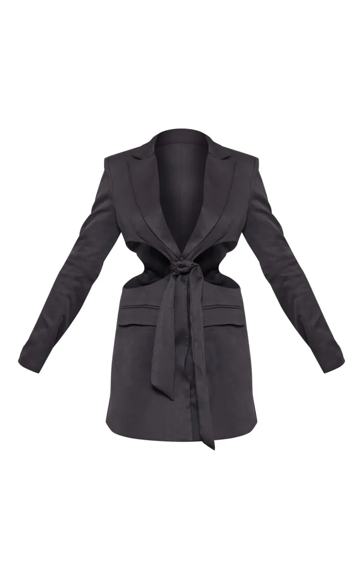 Tall Robe blazer noire découpée